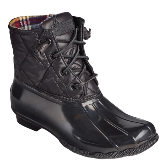 Sperry Shoes - Sperry Women's Quilted Black Rain Boots